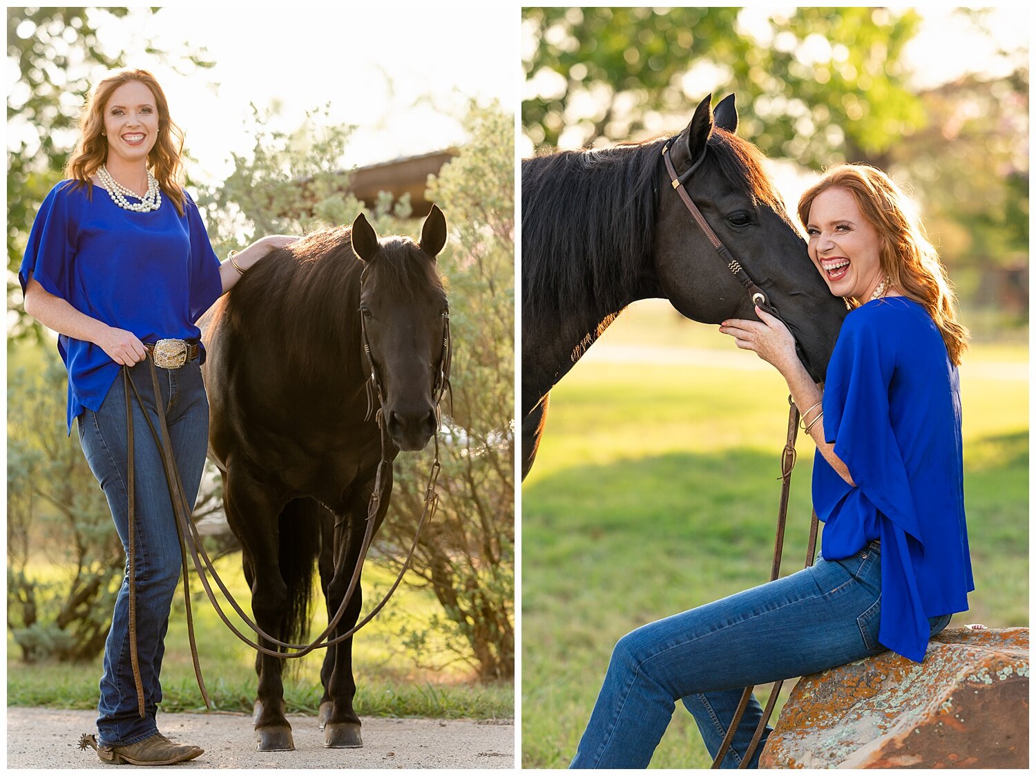  Horse and rider portrait session with AQHA cutting horse in Millsap, Texas 