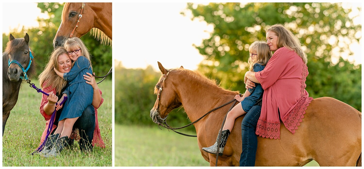 Mother-daughter horse photo session