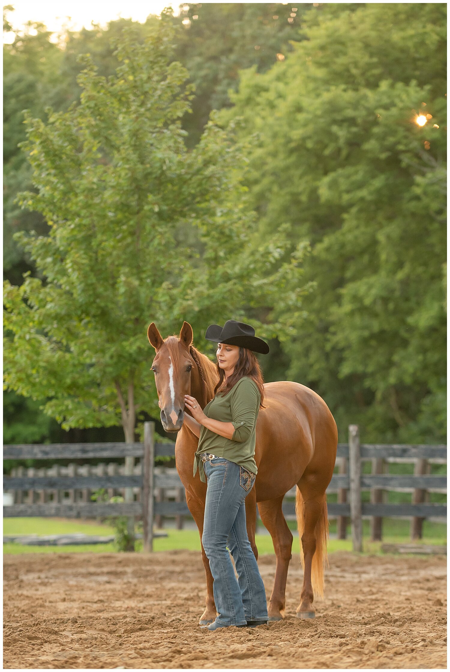 scenic horse photo shoot with tamed mustang and natural horsemanship trainer
