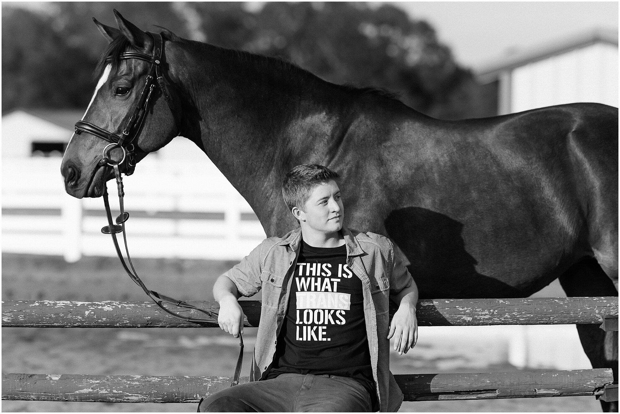 Transgender equestrian Clay Murray for USEF US Equestrian You Are Welcome Here photographed at Prairie Lane Farm Collinsville Oklahoma