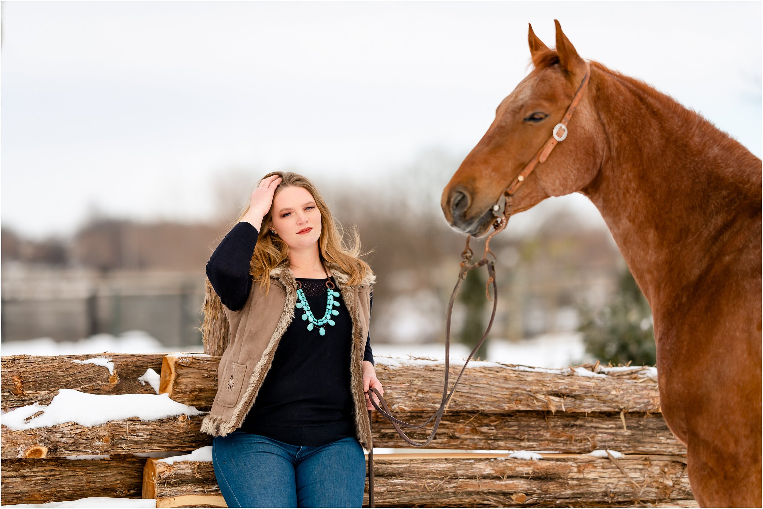 Oklahoma horse photographer winter styled shoot with quarter horses and wesh pony stallion at Johnson Performance Horses by Rachel Griffin Photography_14.jpg